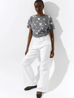 GATE Bawełniana koszulka z nadrukiem| Koszulki I Topy·Koszulki