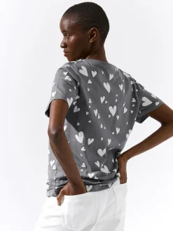 GATE Bawełniana koszulka z nadrukiem| Koszulki I Topy·Koszulki