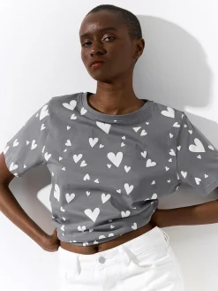 GATE Bawełniana koszulka z nadrukiem| Koszulki I Topy·Koszulki