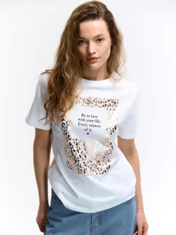 GATE Bawełniana koszulka z nadrukiem| Koszulki I Topy·Koszulki|Koszulki I Topy·Koszulki Z Nadrukiem