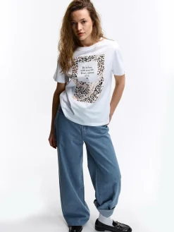 GATE Bawełniana koszulka z nadrukiem| Koszulki I Topy·Koszulki|Koszulki I Topy·Koszulki Z Nadrukiem