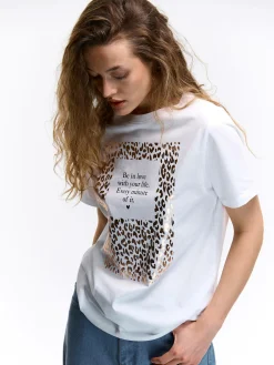 GATE Bawełniana koszulka z nadrukiem| Koszulki I Topy·Koszulki|Koszulki I Topy·Koszulki Z Nadrukiem