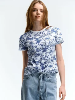 GATE Bawełniana koszulka z nadrukiem| Koszulki I Topy·Koszulki|Koszulki I Topy·Koszulki Z Nadrukiem