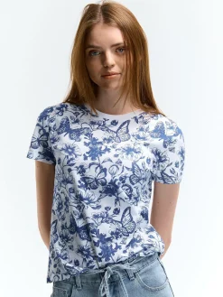 GATE Bawełniana koszulka z nadrukiem| Koszulki I Topy·Koszulki|Koszulki I Topy·Koszulki Z Nadrukiem