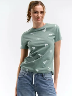 GATE Bawełniana koszulka z nadrukiem| Koszulki I Topy·Koszulki|Koszulki I Topy·Koszulki Z Nadrukiem