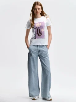 GATE Bawełniana koszulka z nadrukiem| Koszulki I Topy·Koszulki|Koszulki I Topy·Koszulki Z Nadrukiem