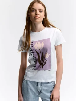 GATE Bawełniana koszulka z nadrukiem| Koszulki I Topy·Koszulki|Koszulki I Topy·Koszulki Z Nadrukiem