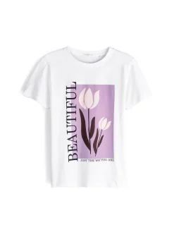 GATE Bawełniana koszulka z nadrukiem| Koszulki I Topy·Koszulki|Koszulki I Topy·Koszulki Z Nadrukiem