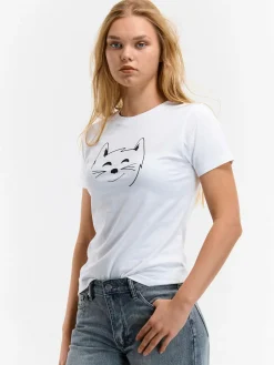 GATE Bawełniana koszulka z nadrukiem| Koszulki I Topy·Koszulki|Koszulki I Topy·Koszulki Z Nadrukiem