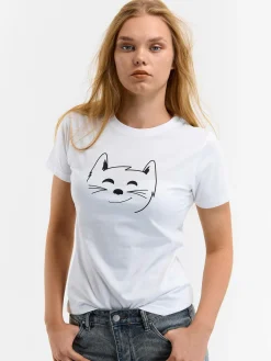 GATE Bawełniana koszulka z nadrukiem| Koszulki I Topy·Koszulki|Koszulki I Topy·Koszulki Z Nadrukiem