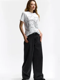 GATE Bawełniana koszulka z nadrukiem| Koszulki I Topy·Koszulki|Koszulki I Topy·Koszulki Z Nadrukiem