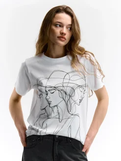 GATE Bawełniana koszulka z nadrukiem| Koszulki I Topy·Koszulki|Koszulki I Topy·Koszulki Z Nadrukiem