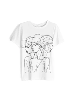 GATE Bawełniana koszulka z nadrukiem| Koszulki I Topy·Koszulki|Koszulki I Topy·Koszulki Z Nadrukiem