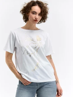 GATE Bawełniana koszulka z nadrukiem| Koszulki I Topy·Koszulki|Koszulki I Topy·Koszulki Z Nadrukiem