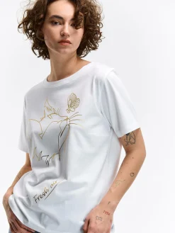 GATE Bawełniana koszulka z nadrukiem| Koszulki I Topy·Koszulki|Koszulki I Topy·Koszulki Z Nadrukiem