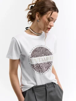 GATE Bawełniana koszulka z nadrukiem| Koszulki I Topy·Koszulki|Koszulki I Topy·Koszulki Z Nadrukiem