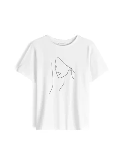 GATE Bawełniana koszulka z nadrukiem| Koszulki I Topy·Koszulki|Koszulki I Topy·Koszulki Z Nadrukiem