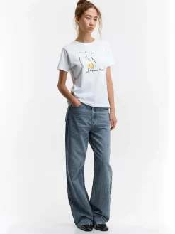 GATE Bawełniana koszulka z nadrukiem| Koszulki I Topy·Koszulki|Koszulki I Topy·Koszulki Z Nadrukiem