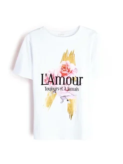 GATE Bawełniana koszulka z nadrukiem| Koszulki I Topy·Koszulki|Koszulki I Topy·Koszulki Z Nadrukiem