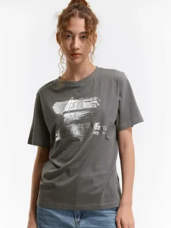 GATE Bawełniana koszulka z nadrukiem| Koszulki I Topy·Koszulki|Koszulki I Topy·Koszulki Z Nadrukiem