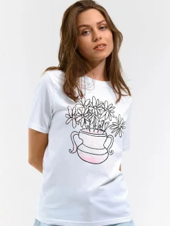 GATE Bawełniana koszulka z nadrukiem| Koszulki I Topy·Koszulki|Koszulki I Topy·Koszulki Z Nadrukiem