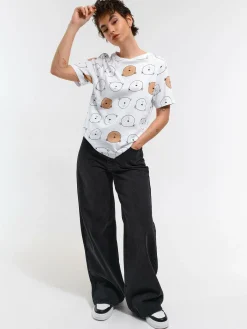 GATE Bawełniana koszulka z nadrukiem| Koszulki I Topy·Koszulki|Koszulki I Topy·Koszulki Z Nadrukiem