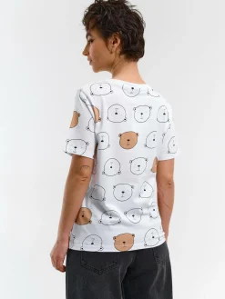 GATE Bawełniana koszulka z nadrukiem| Koszulki I Topy·Koszulki|Koszulki I Topy·Koszulki Z Nadrukiem