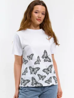 GATE Bawełniana koszulka z nadrukiem| Koszulki I Topy·Koszulki|Koszulki I Topy·Koszulki Z Nadrukiem