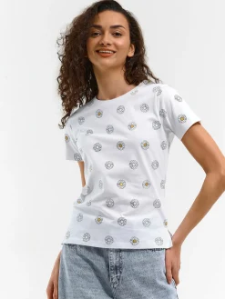 GATE Bawełniana koszulka z nadrukiem| Koszulki I Topy·Koszulki|Koszulki I Topy·Koszulki Z Nadrukiem