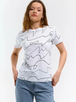 GATE Bawełniana koszulka z nadrukiem| Koszulki I Topy·Koszulki|Koszulki I Topy·Koszulki Z Nadrukiem