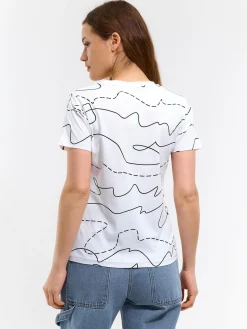 GATE Bawełniana koszulka z nadrukiem| Koszulki I Topy·Koszulki|Koszulki I Topy·Koszulki Z Nadrukiem