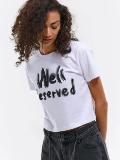 GATE Bawełniana koszulka z nadrukiem| Koszulki I Topy·Koszulki|Koszulki I Topy·Koszulki Z Nadrukiem