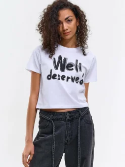 GATE Bawełniana koszulka z nadrukiem| Koszulki I Topy·Koszulki|Koszulki I Topy·Koszulki Z Nadrukiem