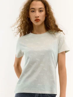 GATE Bawełniana koszulka z nadrukiem| Koszulki I Topy·Koszulki|Koszulki I Topy·Koszulki Z Nadrukiem