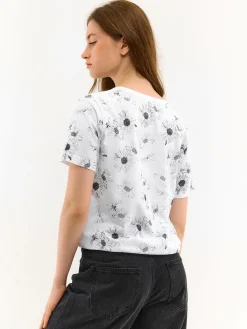 GATE Bawełniana koszulka z nadrukiem| Koszulki I Topy·Koszulki|Koszulki I Topy·Koszulki Z Nadrukiem