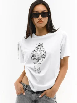 GATE Bawełniana koszulka z nadrukiem| Koszulki I Topy·Koszulki|Koszulki I Topy·Koszulki Z Nadrukiem