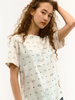 GATE Bawełniana koszulka z nadrukiem| Koszulki I Topy·Koszulki|Koszulki I Topy·Koszulki Z Nadrukiem