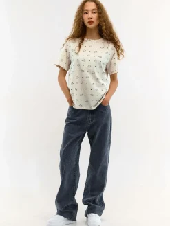 GATE Bawełniana koszulka z nadrukiem| Koszulki I Topy·Koszulki|Koszulki I Topy·Koszulki Z Nadrukiem