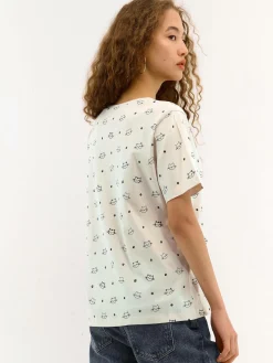 GATE Bawełniana koszulka z nadrukiem| Koszulki I Topy·Koszulki|Koszulki I Topy·Koszulki Z Nadrukiem