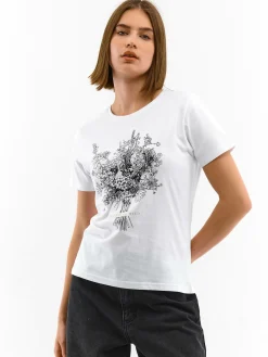 GATE Bawełniana koszulka z nadrukiem| Koszulki I Topy·Koszulki|Koszulki I Topy·Koszulki Z Nadrukiem