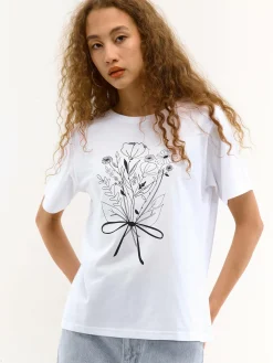 GATE Bawełniana koszulka z nadrukiem| Koszulki I Topy·Koszulki|Koszulki I Topy·Koszulki Z Nadrukiem