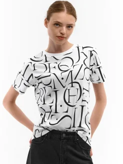 GATE Bawełniana koszulka z nadrukiem| Koszulki I Topy·Koszulki|Koszulki I Topy·Koszulki Z Nadrukiem