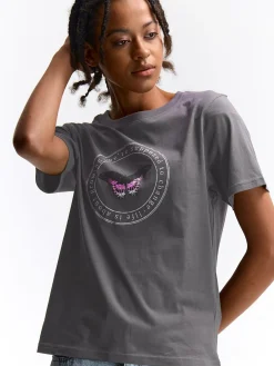 GATE Bawełniana koszulka z nadrukiem| Koszulki I Topy·Koszulki|Koszulki I Topy·Koszulki Z Nadrukiem