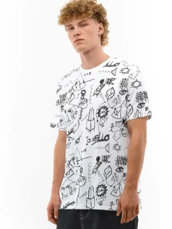 GATE Bawełniana koszulka z nadrukiem| Koszulki·Koszulki ☀️|Koszulki·Koszulki Z Nadrukiem