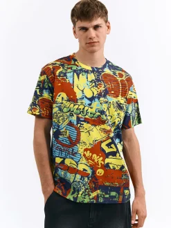 GATE Bawełniana koszulka z nadrukiem| Koszulki·Koszulki ☀️|Koszulki·Koszulki Z Nadrukiem