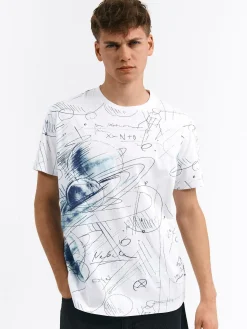 GATE Bawełniana koszulka z nadrukiem| Koszulki·Koszulki ☀️|Koszulki·Koszulki Z Nadrukiem