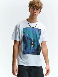 GATE Bawełniana koszulka z nadrukiem| Koszulki·Koszulki ☀️|Koszulki·Koszulki Z Nadrukiem