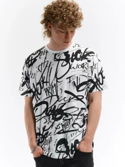 GATE Bawełniana koszulka z nadrukiem| Koszulki·Koszulki ☀️|Koszulki·Koszulki Z Nadrukiem