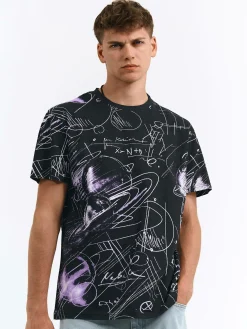 GATE Bawełniana koszulka z nadrukiem| Koszulki·Koszulki ☀️|Koszulki·Koszulki Z Nadrukiem