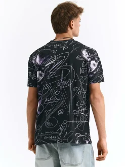 GATE Bawełniana koszulka z nadrukiem| Koszulki·Koszulki ☀️|Koszulki·Koszulki Z Nadrukiem